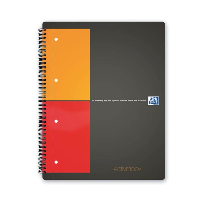 Klade ar spirāli un 1 atdalītāju OXFORD ActiveBook PP A4, 80 lapas