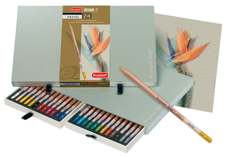 Krāsu zīmuļi BRUYNZEEL DESIGN Pastelis, 24 krāsas