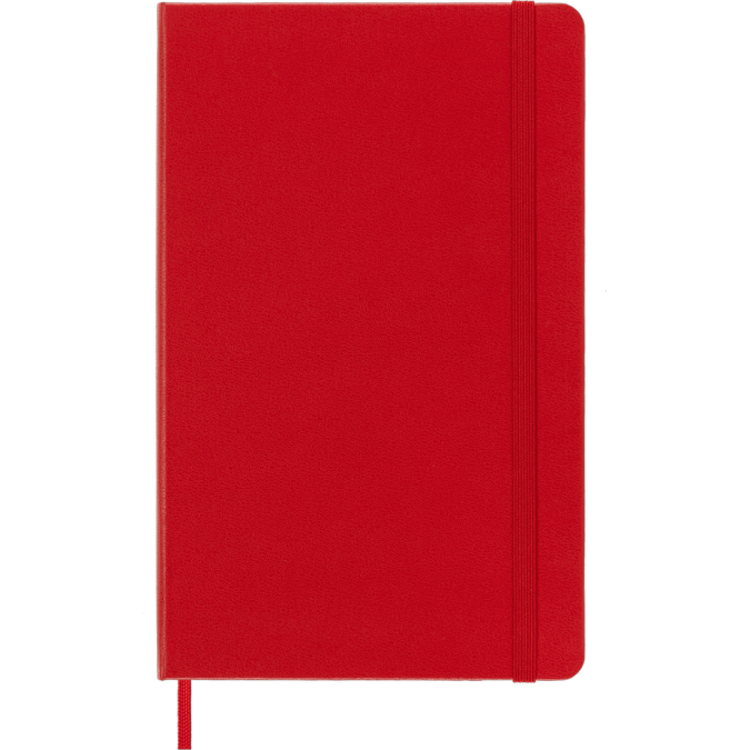 Klade 13x21 MOLESKINE ar gumijas aizdari, baltas lapas, sarkana (120 lapas)