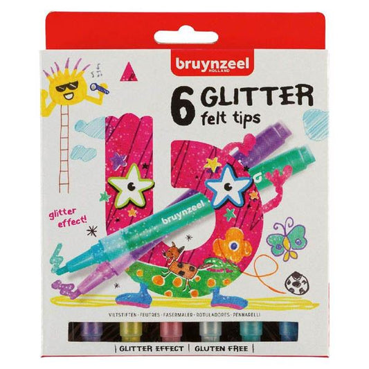 Flomāsteri BRUYNZEEL GLITTER POINTS ar perlamutra spīdumu, 6 krāsas