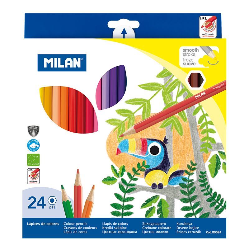 Krāsu zīmuļi MILAN, 24 krāsas