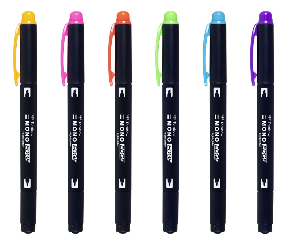 Teksta marķieru komplekts TOMBOW Mono Edge, 6 krāsas