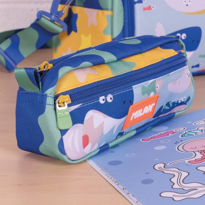 Penālis MILAN Blue Odyssey Square ar 2 nodalījumiem