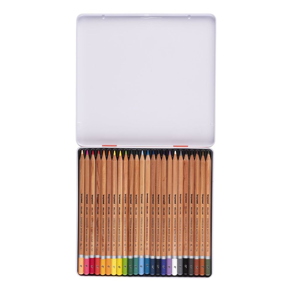 Krāsu zīmuļi BRUYNZEEL Expression AQUAREL, 24 krāsas + otiņa