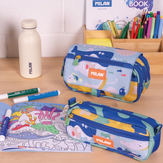 Penālis MILAN Blue Odyssey Square ar 2 nodalījumiem