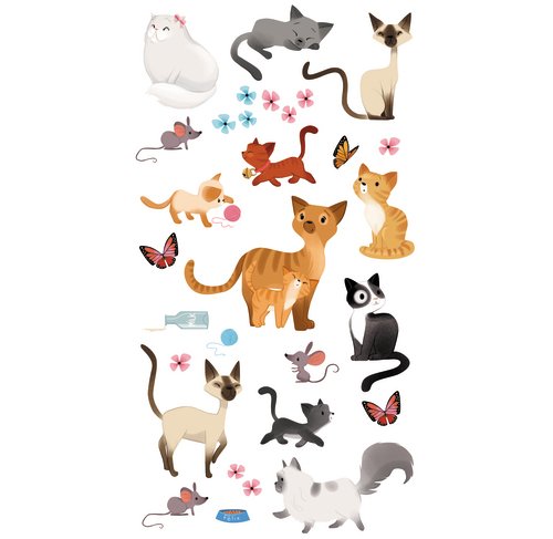 Uzlīmes (pārnesamās) MANDARINE Kaķi