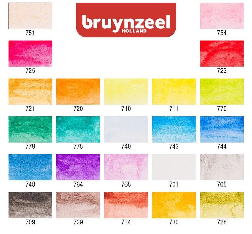 Krāsu zīmuļi BRUYNZEEL Expression AQUAREL, 24 krāsas + otiņa