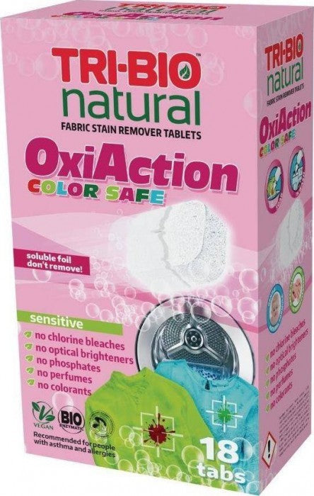 VEĻAS MAZGĀŠANAI TRI-BIO TABLETES OXY-ACTIOON COLOR, 18 TABL.