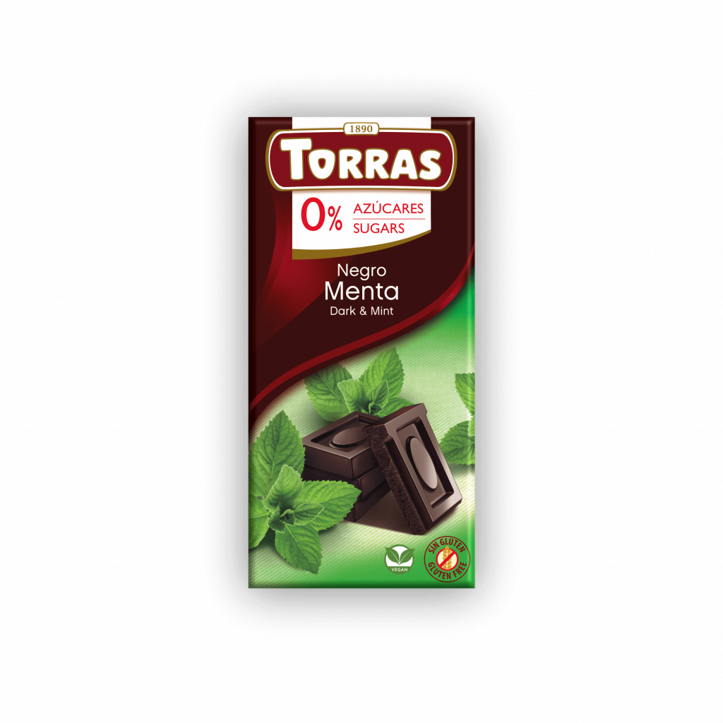 Dark chocolate Torras with mint no added sugar 75g