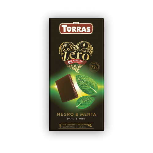 Torras tumšā šokolāde 72% ar piparmētru, bez cukura, 100 g