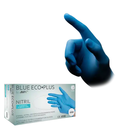 Nitrila cimdi, bez pulvera, Blue Eco-Plus