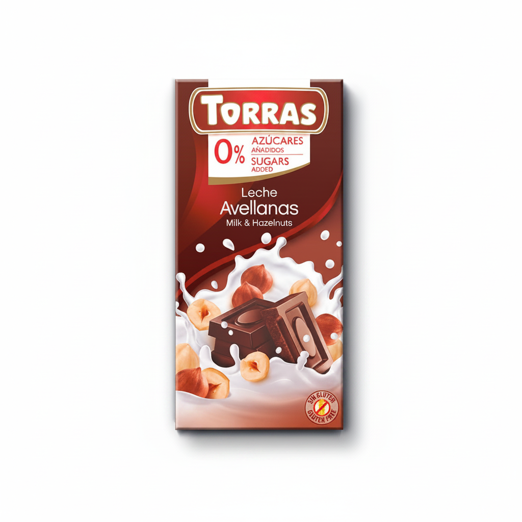 Torras lazdu riekstu šokolāde ar baltu fonu